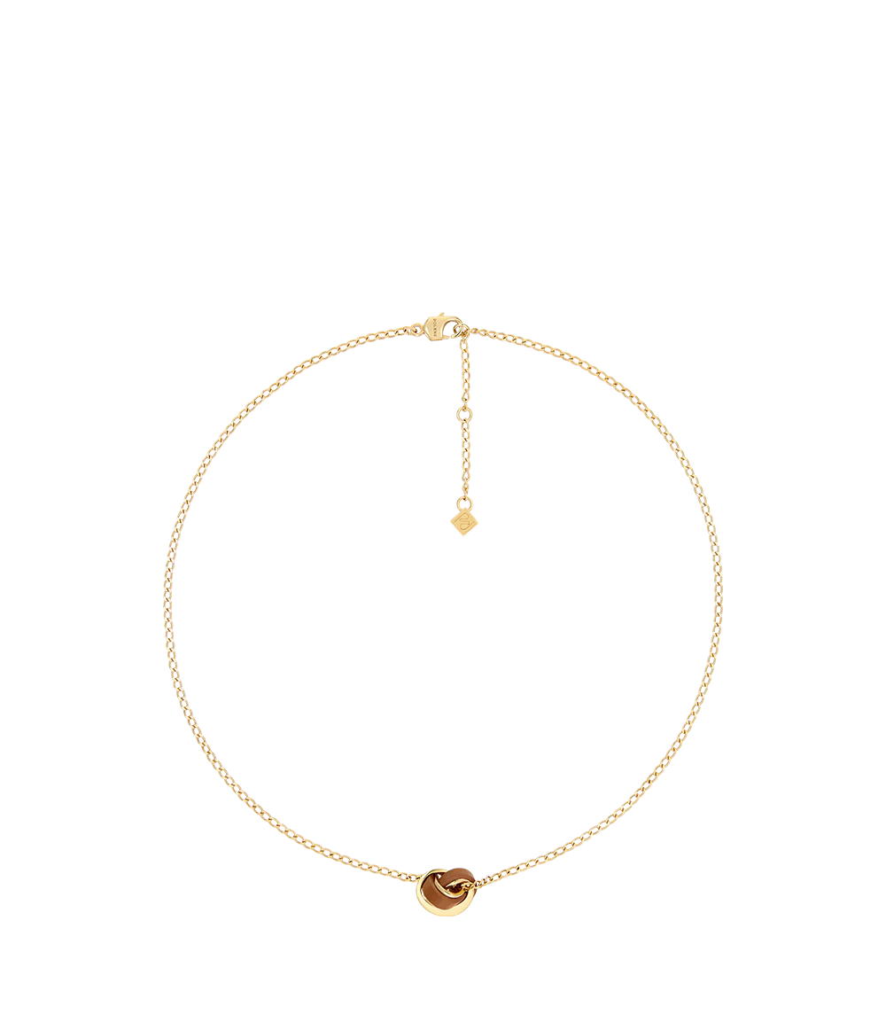 Collana Ormé - placcata oro cuoio cammello