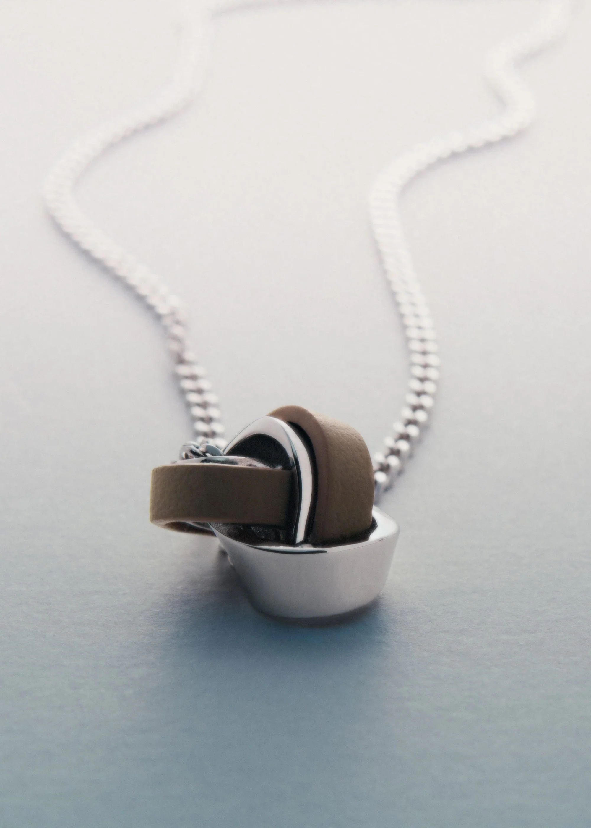 Collana Ormé - argentata cuoio talpa - Image 2
